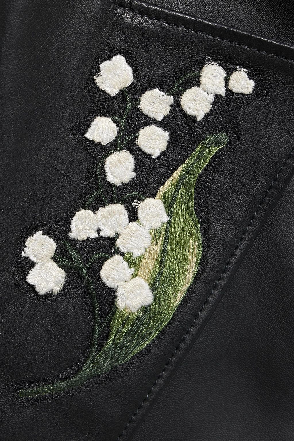 REDVALENTINO Double-breasted embroidered leather jacket