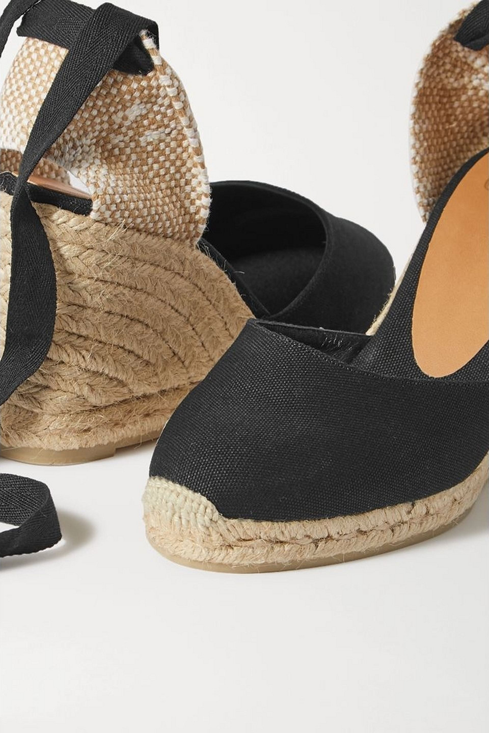 Shop Castaã±er Carina 80 Canvas Wedge Espadrilles In Schwarz