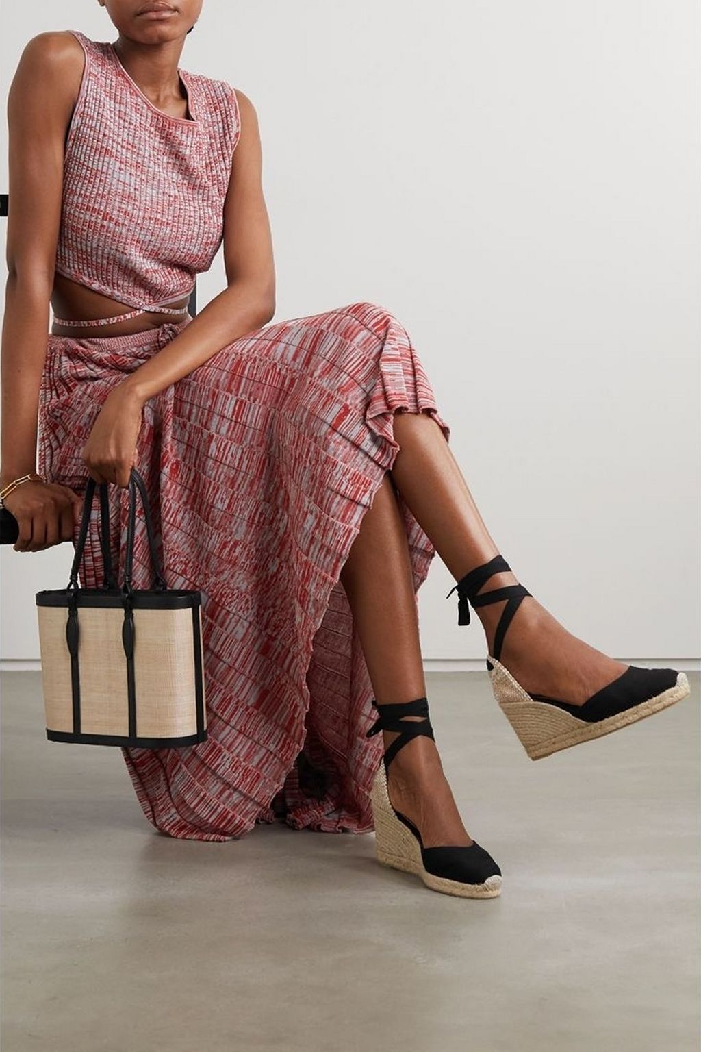 CASTAÑER Carina 80 canvas wedge espadrilles