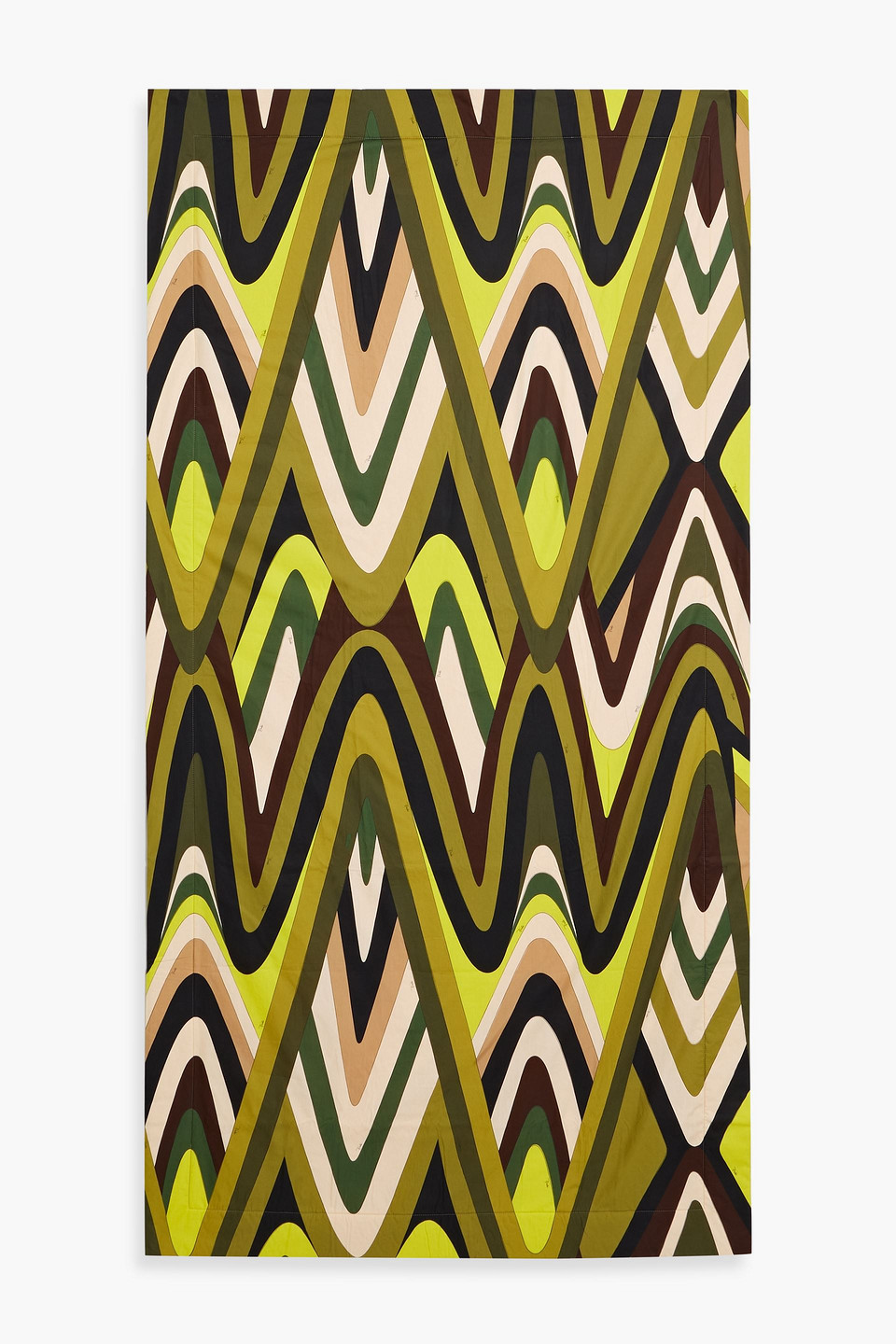 Pucci Printed Cotton-poplin And Terry Beach Towel In Army Green