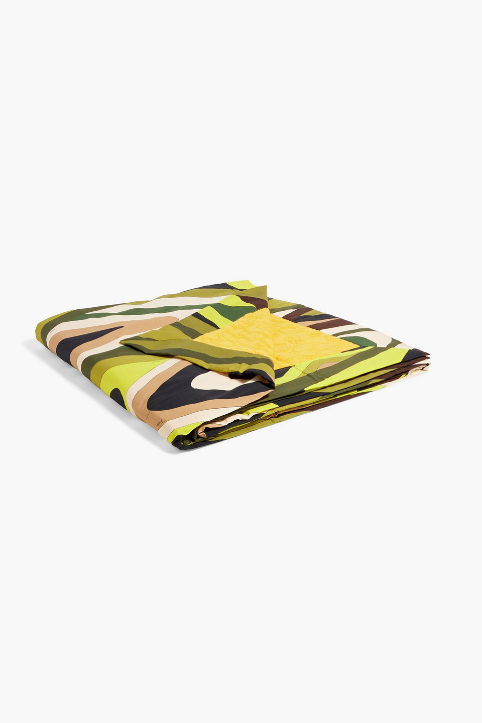 Pucci Printed Cotton-poplin And Terry Beach Towel In Army Green