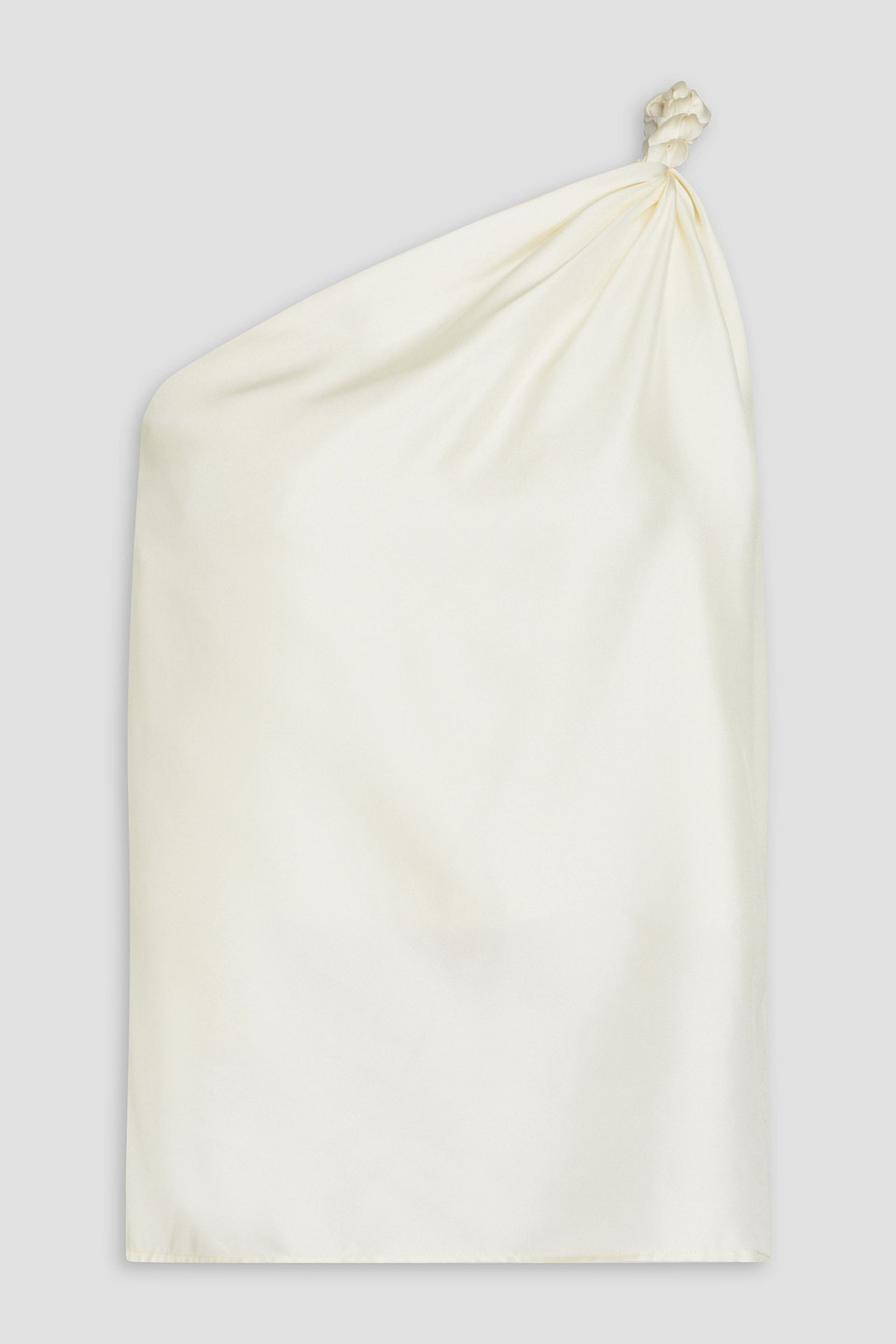 Loulou Studio Adiran One-shoulder Twisted Silk-twill Top In Ecru