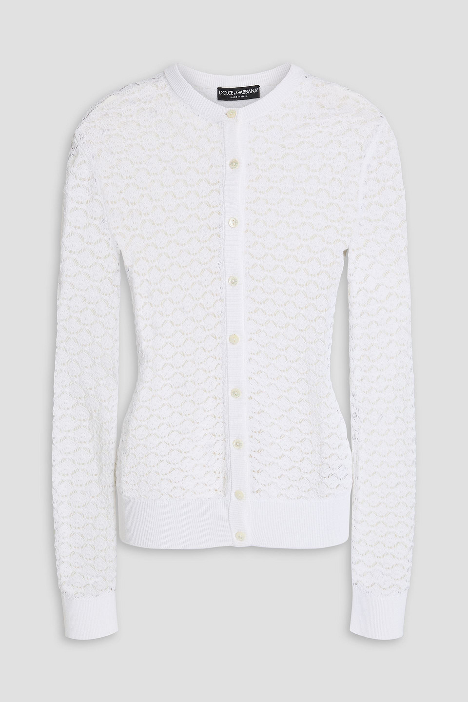 Dolce & Gabbana Crocheted Lace Cardigan In White