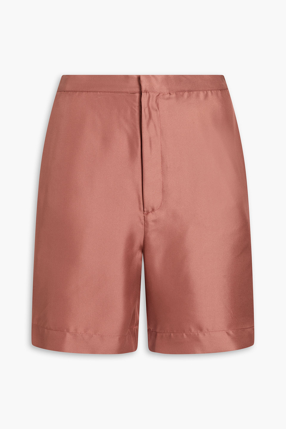 Loulou Studio Poseidon Silk-twill Shorts In Pink