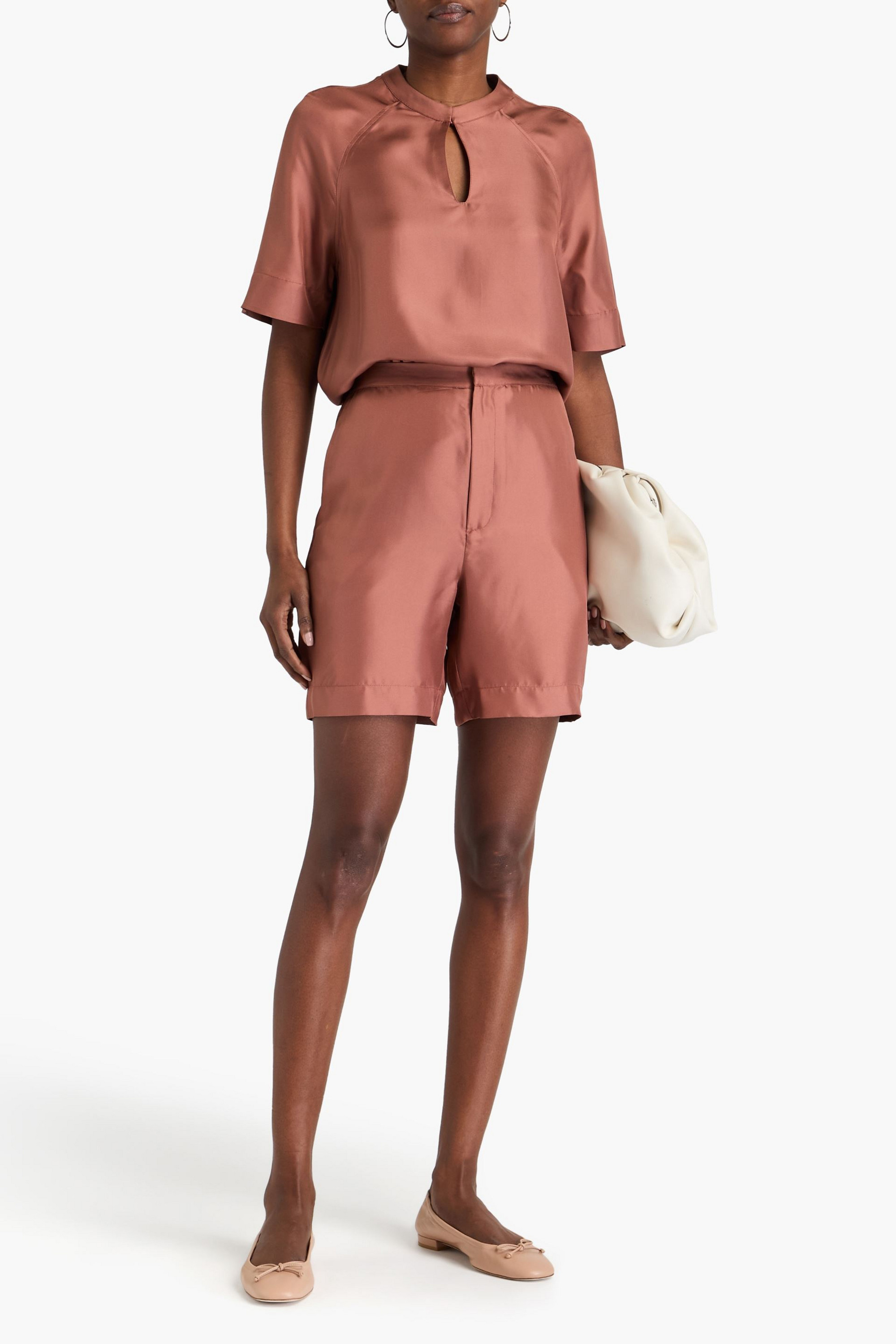 Loulou Studio Poseidon silk-twill shorts