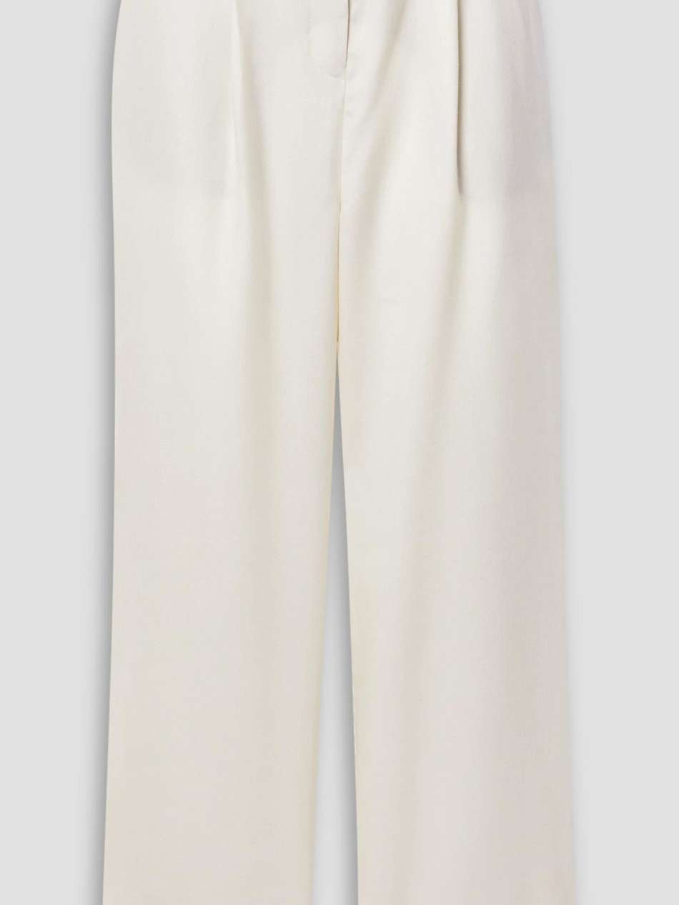 the man's pleated wool-blend twill wide-leg pants