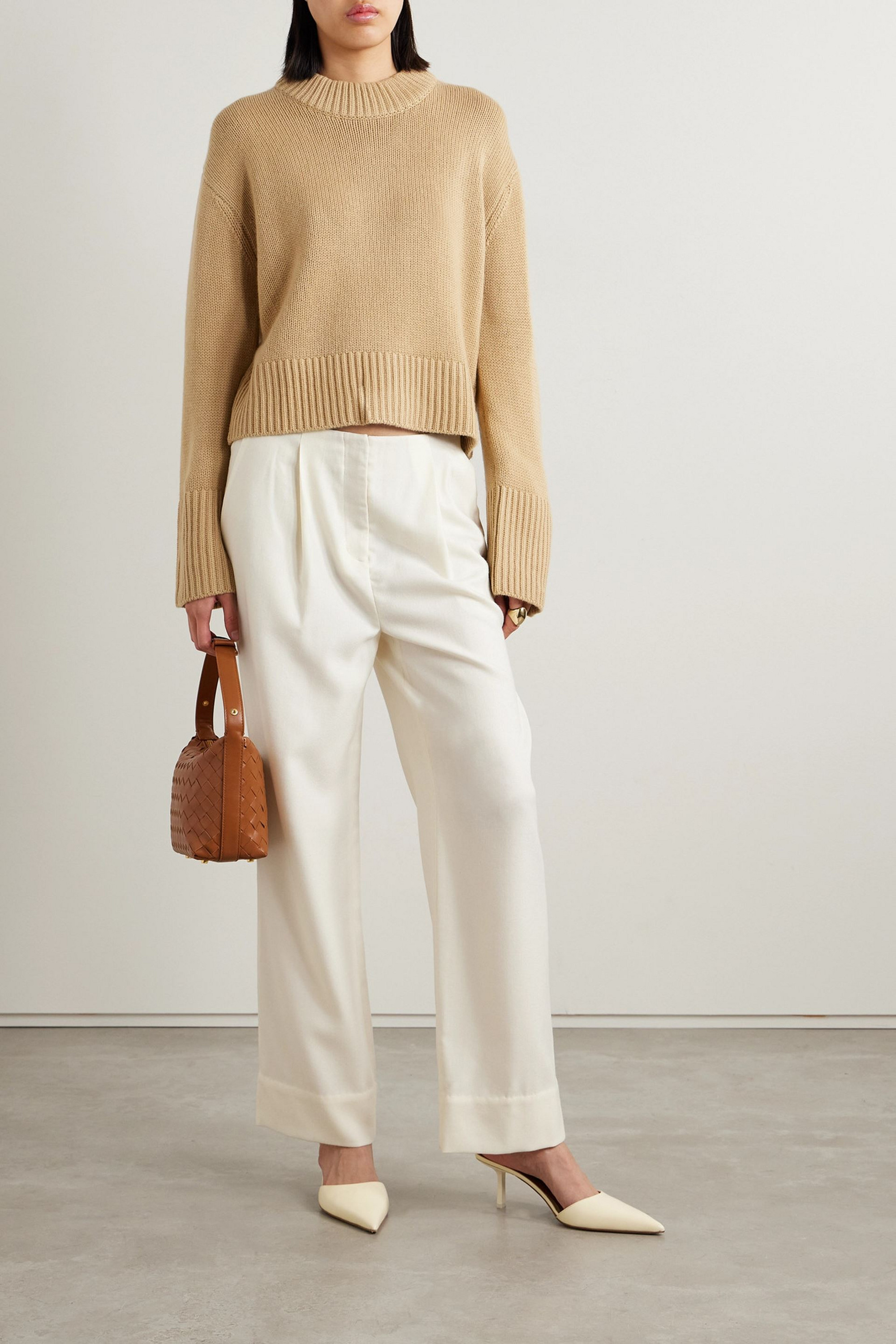 Interior The Man's pleated wool-blend twill wide-leg pants