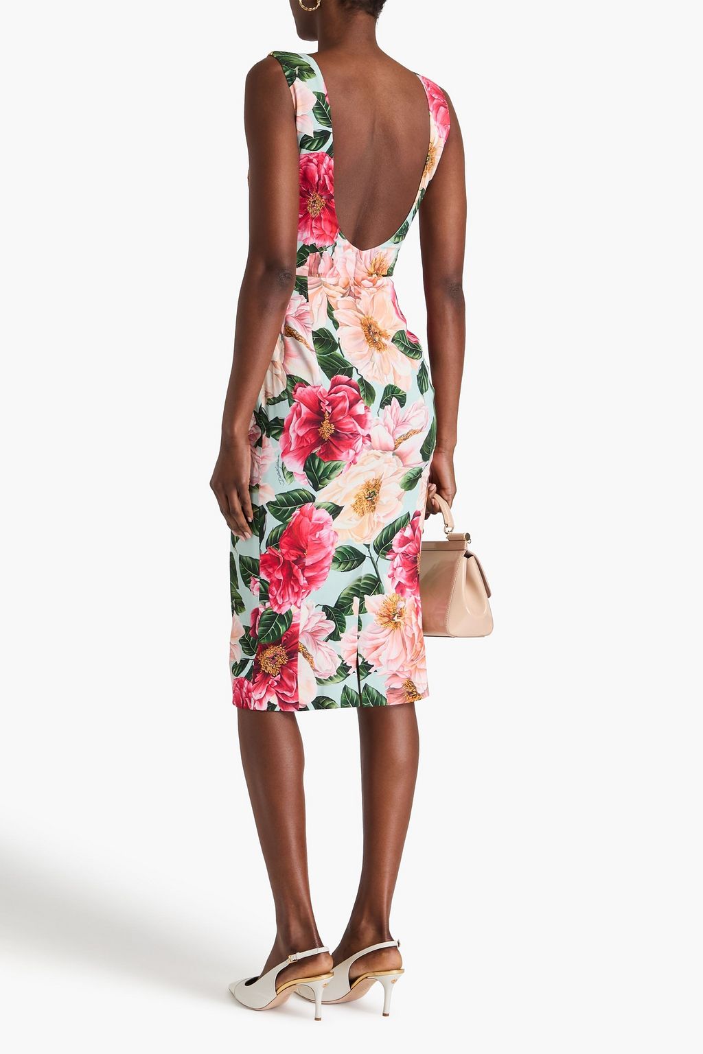 DOLCE&GABBANA Floral-print crepe midi dress