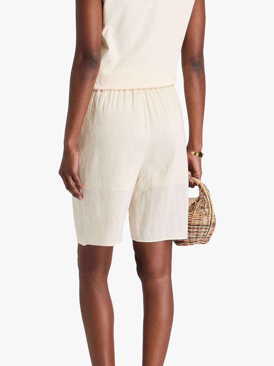 andra linen and silk-blend shorts