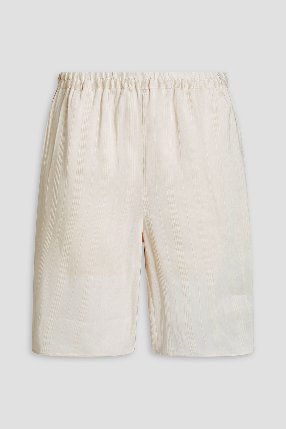 Loulou Studio Andra Linen And Silk-blend Shorts In Ivory
