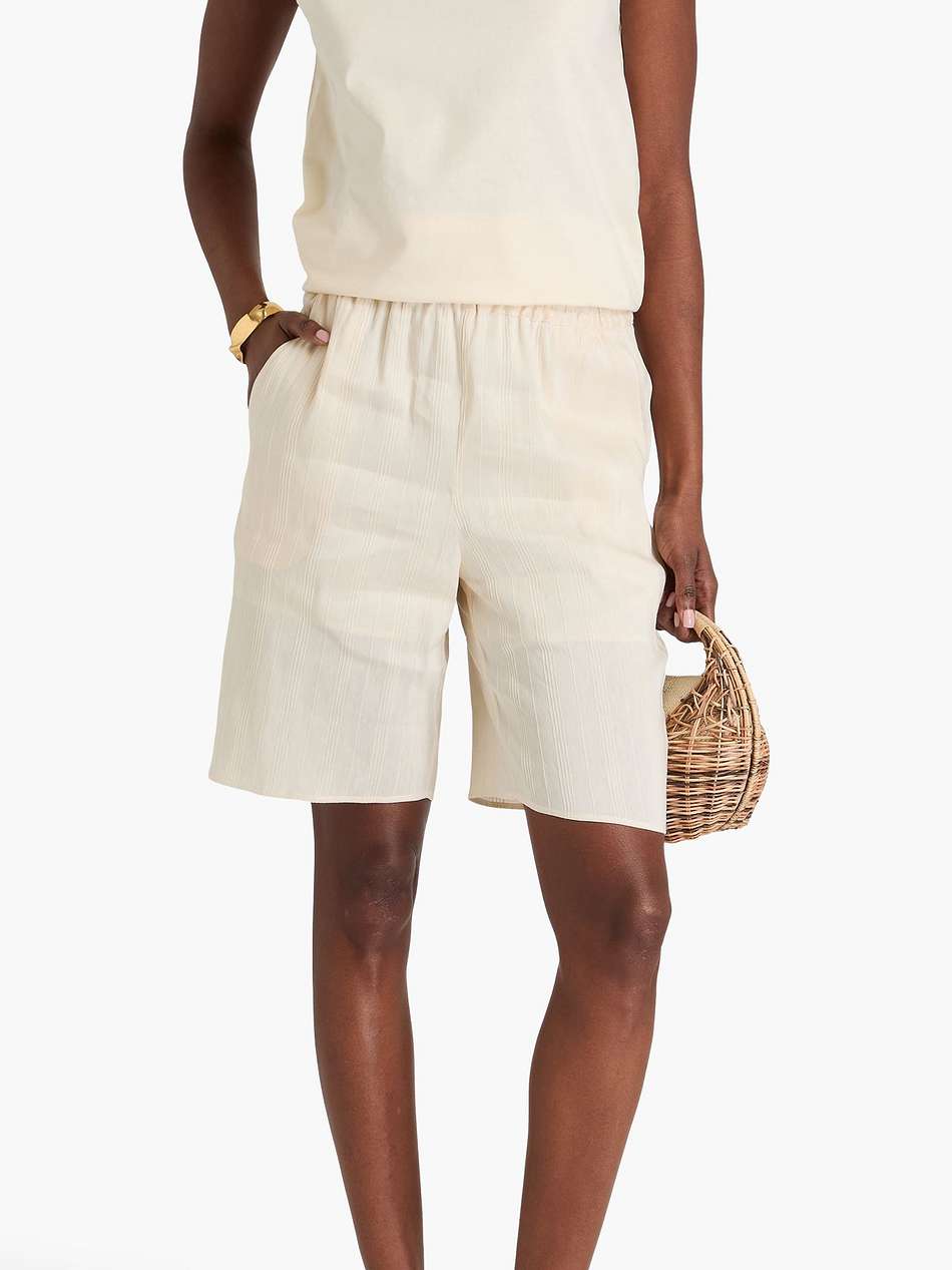 andra linen and silk-blend shorts