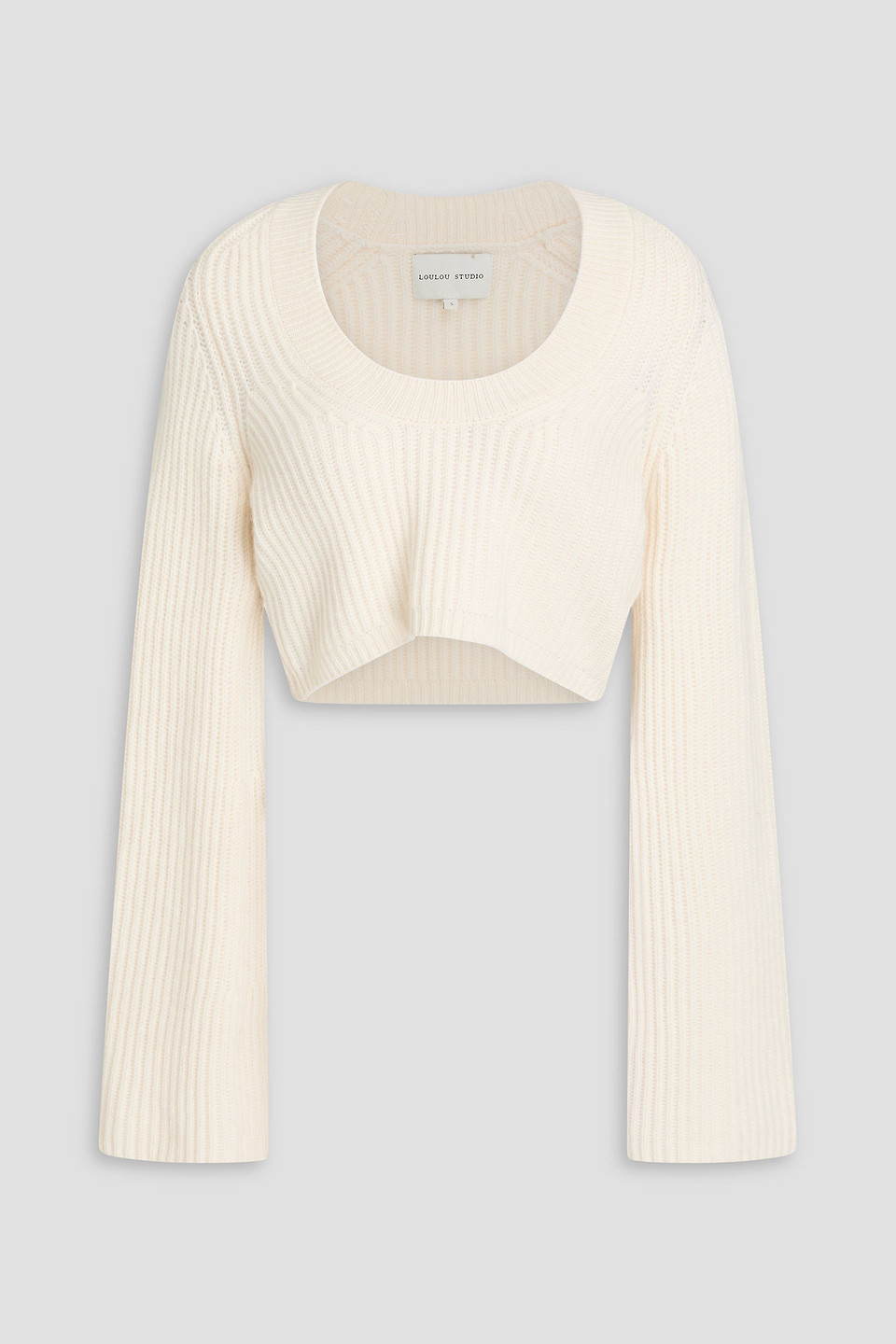 Loulou Studio - Chante cropped ribbed cashmere sweater - White - XL