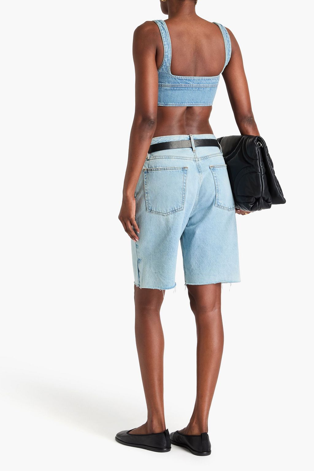 LOULOU STUDIO Anet Cropped Oberteil aus Denim