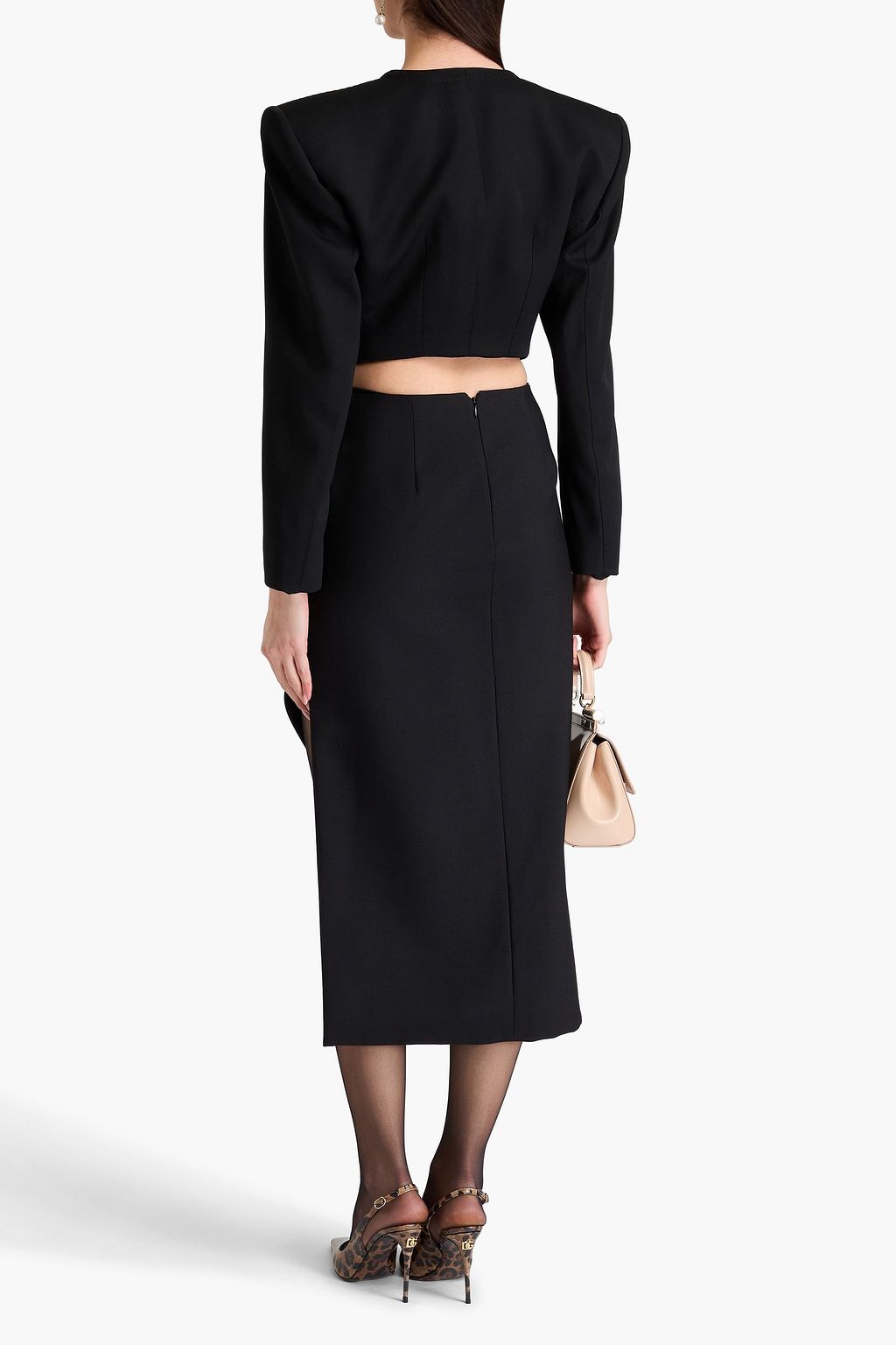 DOLCE&GABBANA Cropped wool-blend twill blazer