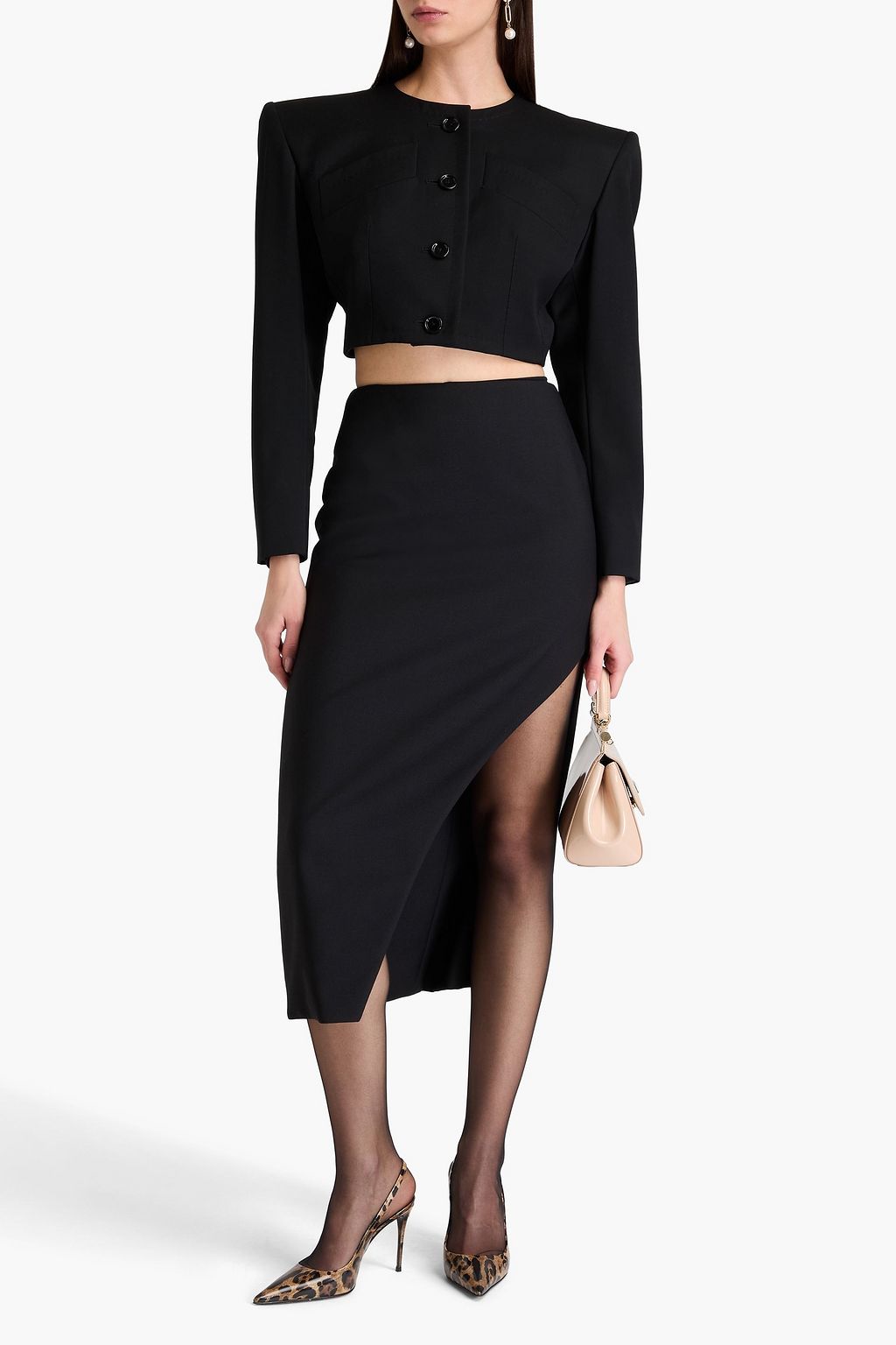 DOLCE&GABBANA Cropped wool-blend twill blazer