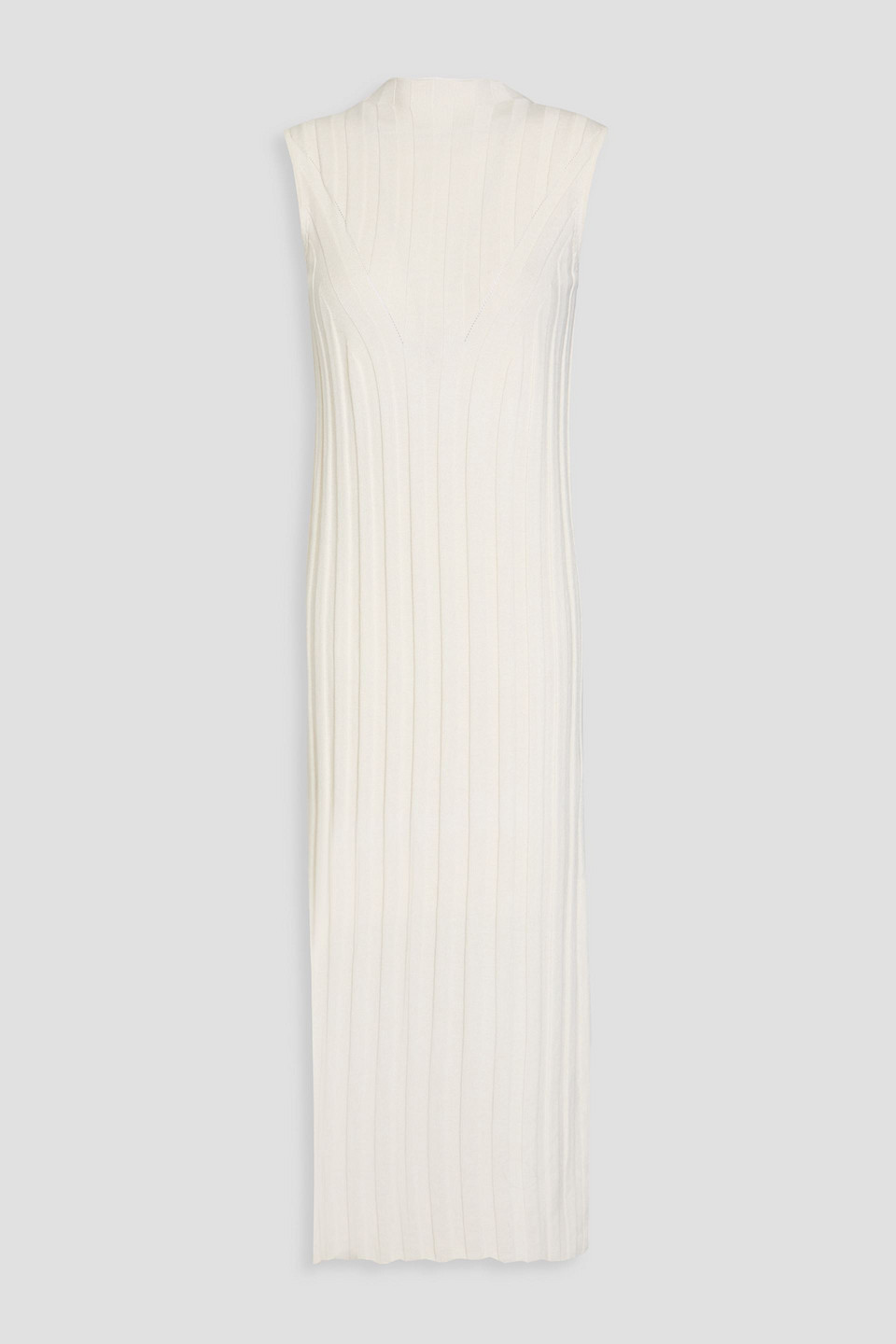 Loulou Studio Karir Geripptes Midikleid Aus Einer Seidenmischung In Elfenbein