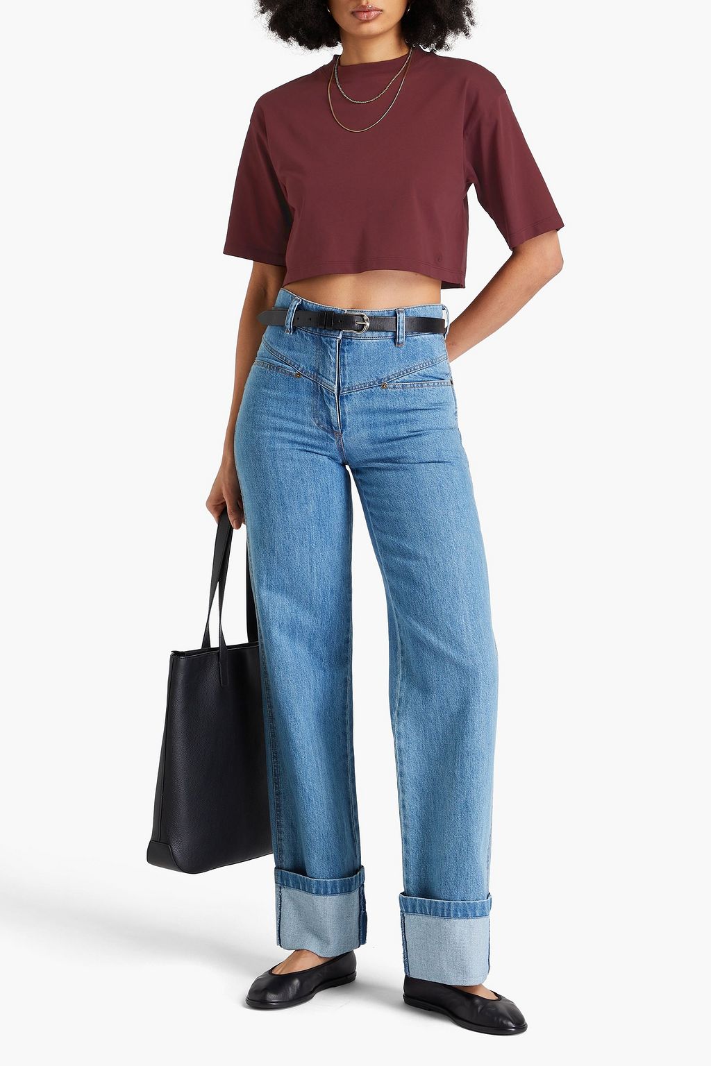 LOULOU STUDIO Gupo cropped Pima cotton-jersey T-shirt