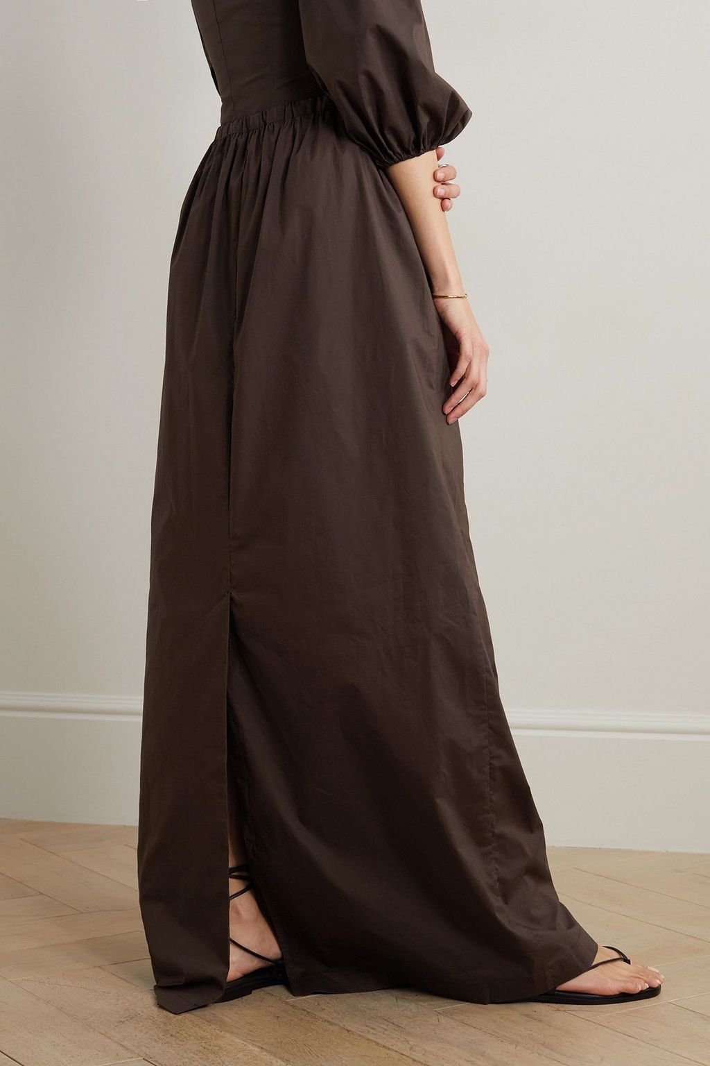 BEARE PARK Gathered cotton maxi skirt