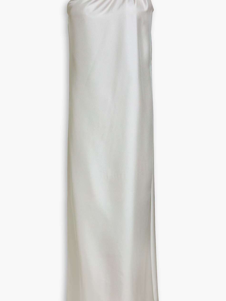 adela one-shoulder silk-twill midi dress