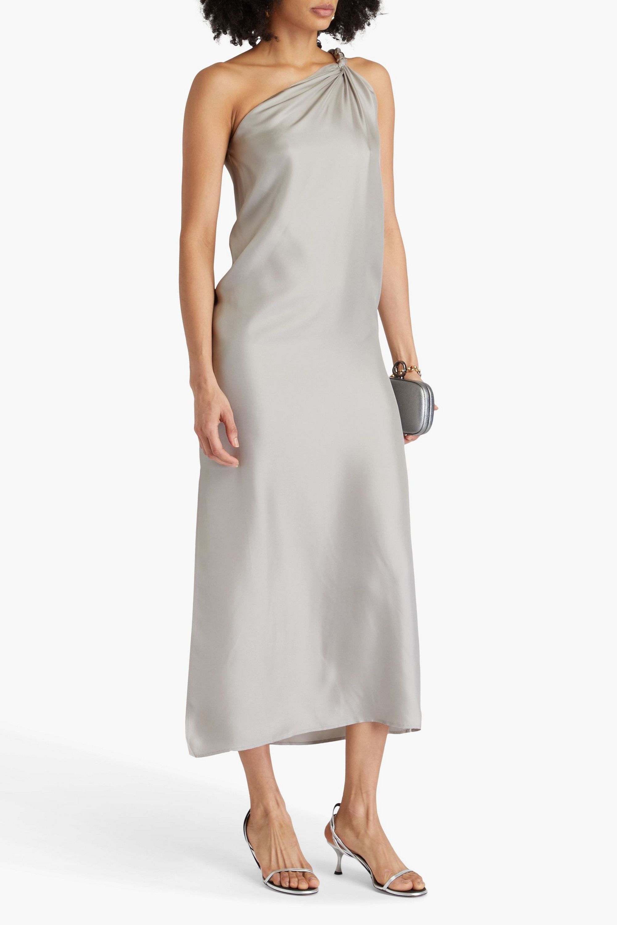 Loulou Studio Adela one-shoulder silk-twill midi dress