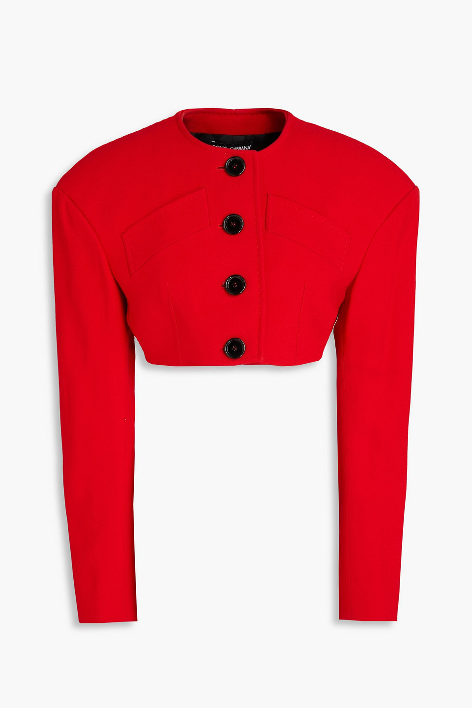 Dolce & Gabbana Cropped Crepe Blazer In Red