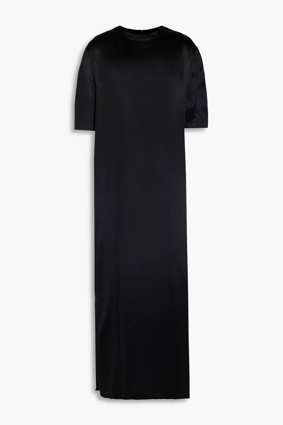 Loulou Studio Tuga Midikleid Aus Satin Aus Einer Seidenmischung In Schwarz