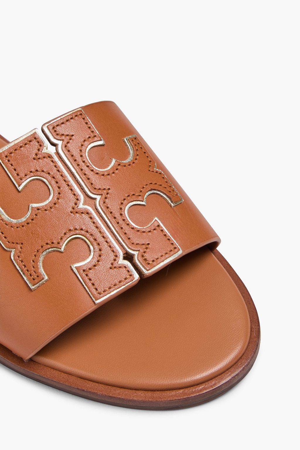 TORY BURCH Double T leather slides