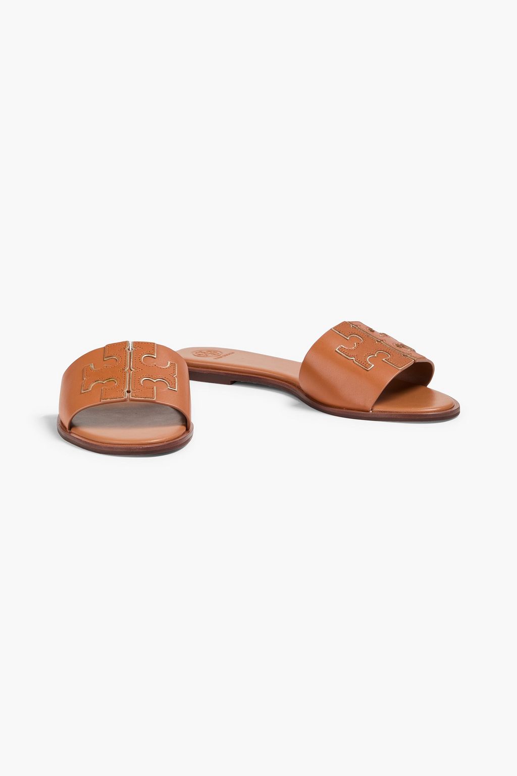 TORY BURCH Double T leather slides