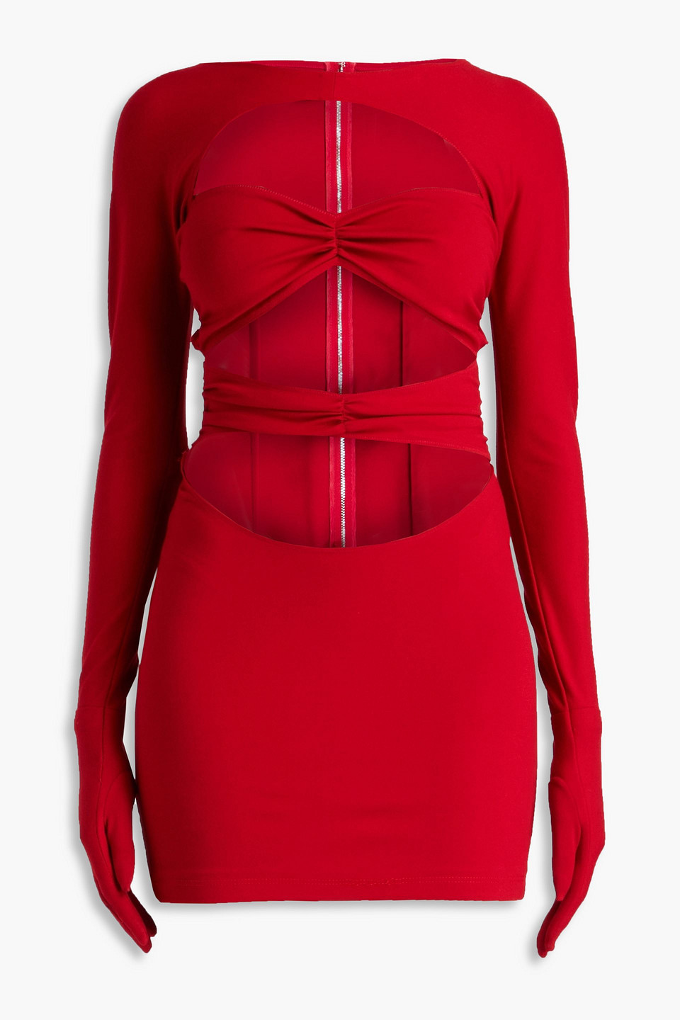 Dolce & Gabbana Minikleid Aus Stretch-jersey Mit Cut-outs In Black