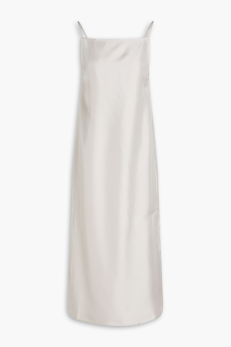 Loulou Studio Sulum Silk-twill Midi Dress In Light Gray