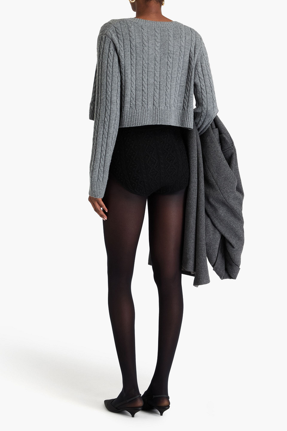 LOULOU STUDIO ABELIA CABLE-KNIT WOOL AND CASHMERE-BLEND SHORTS