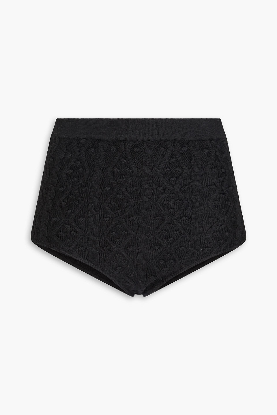 Loulou Studio Abelia Cable-knit Wool And Cashmere-blend Shorts In Black