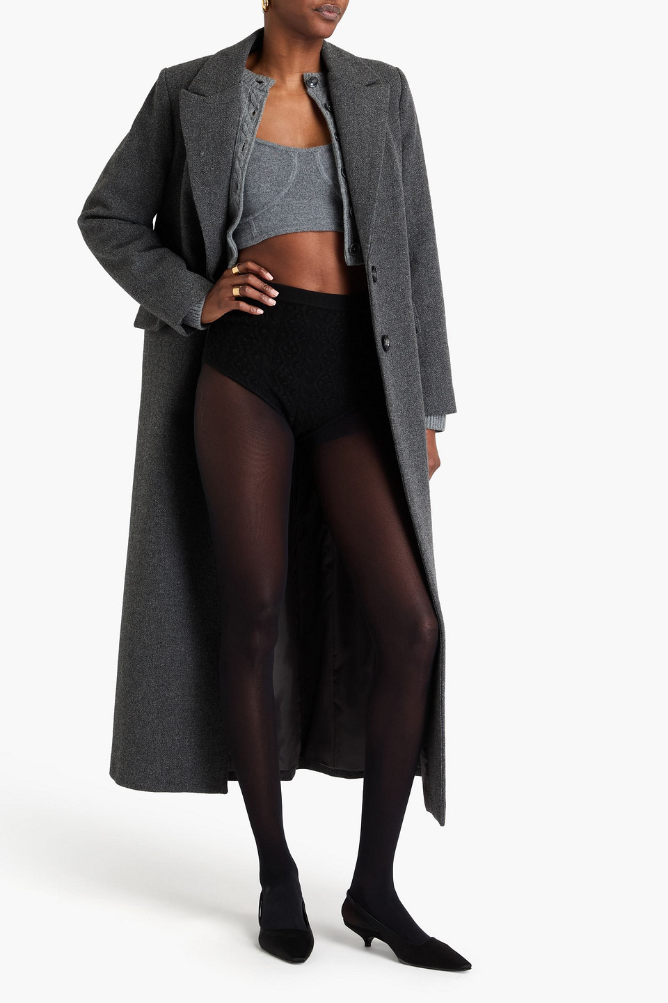 LOULOU STUDIO ABELIA CABLE-KNIT WOOL AND CASHMERE-BLEND SHORTS