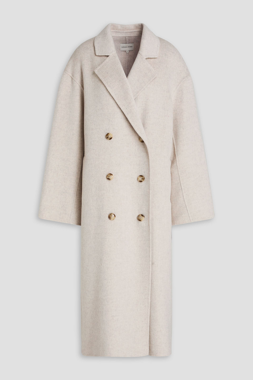 Loulou Studio Oversized Double-breasted Wool Coat In Oat Beige Melange