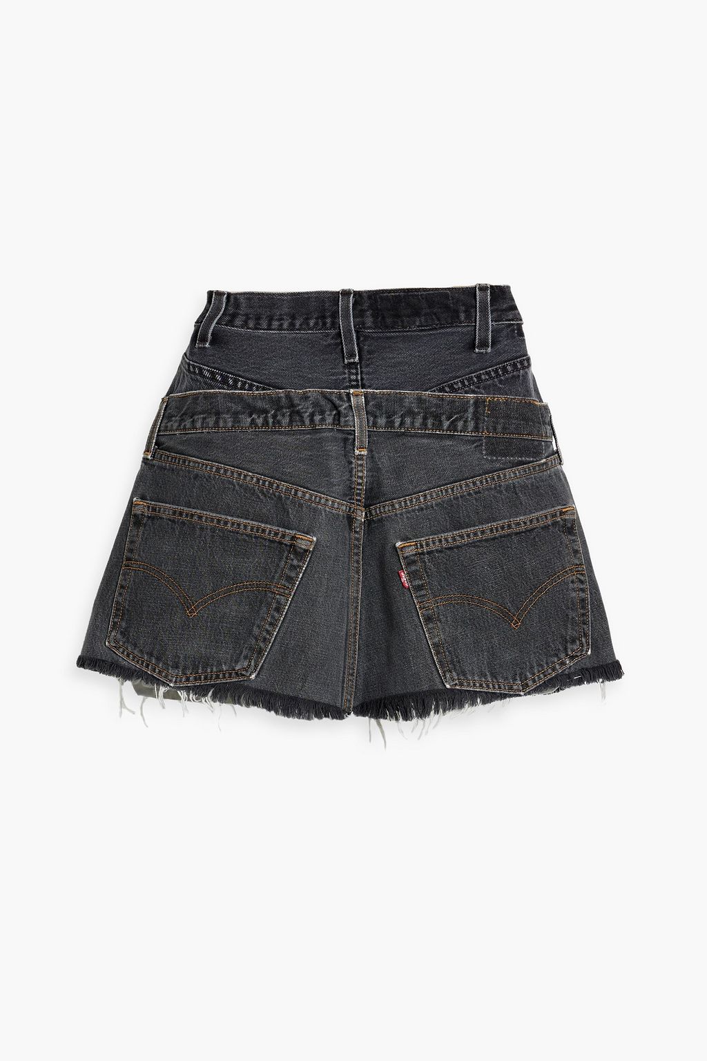 EB DENIM Distressed denim mini skirt
