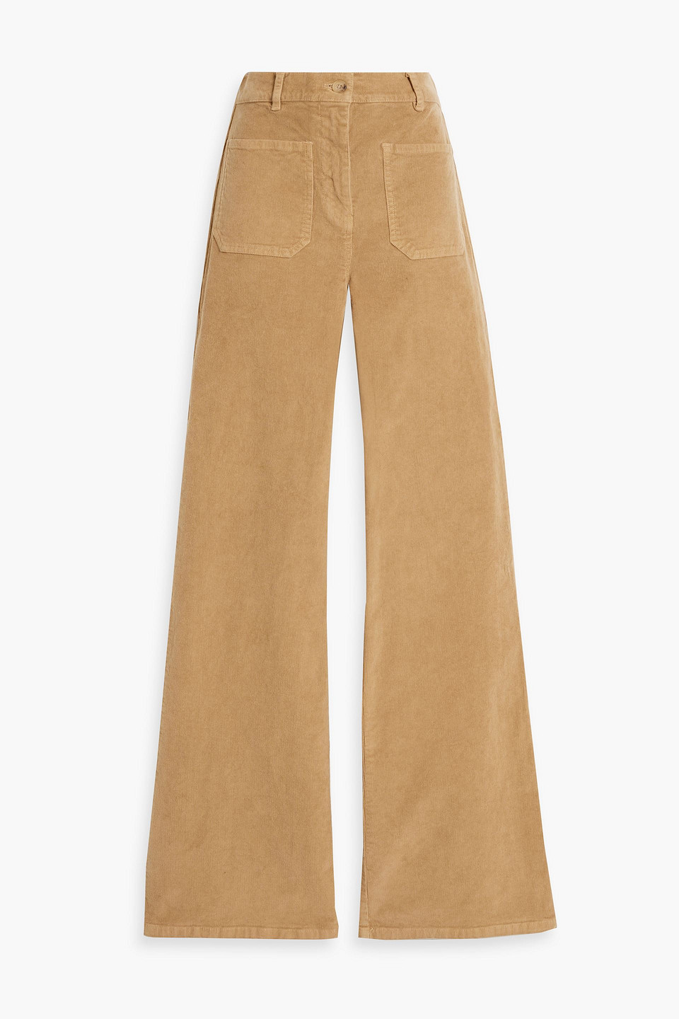 Nili Lotan Florence Cotton-blend Corduroy Flared Pants In Camel