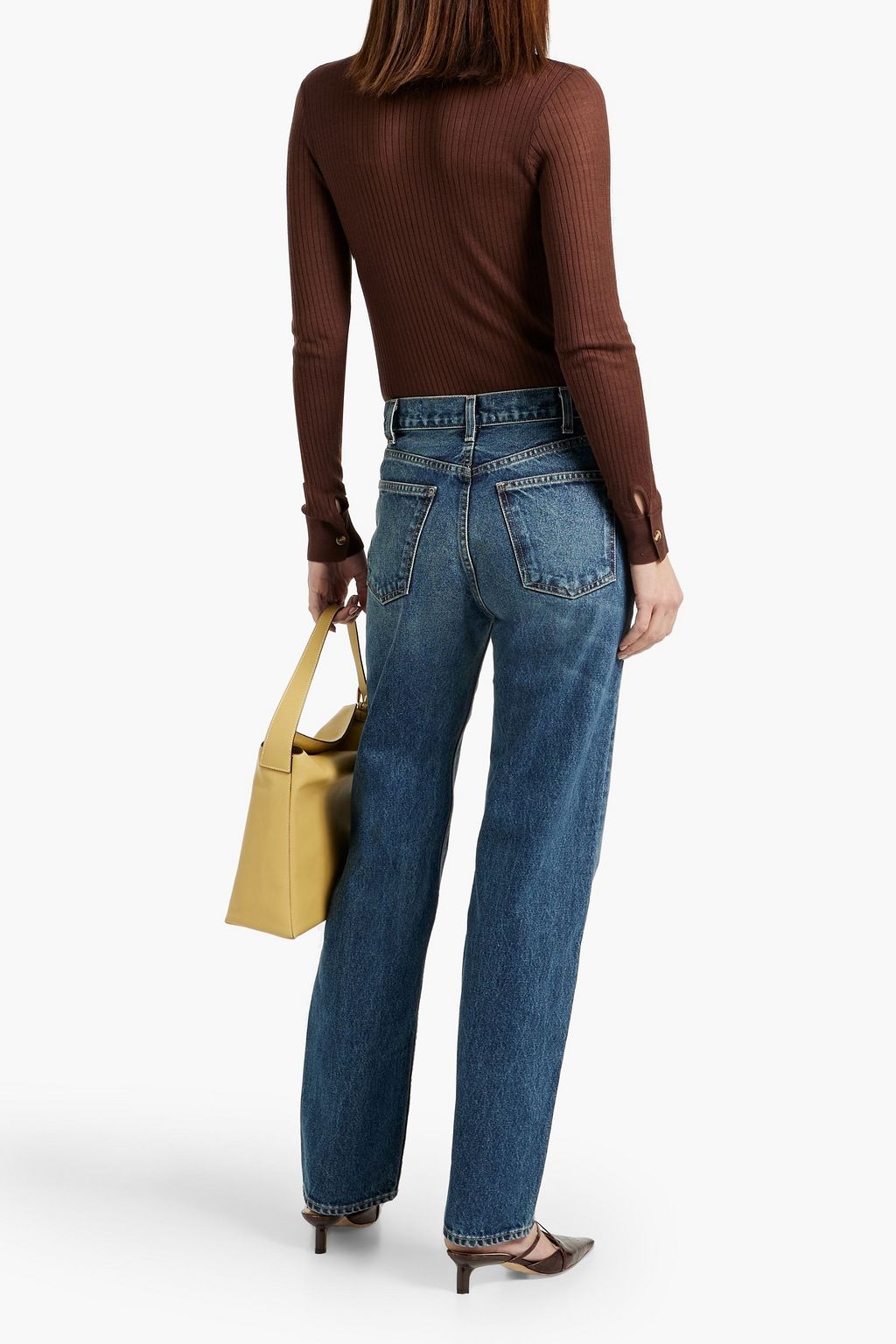 NILI LOTAN Smith faded high-rise straight-leg jeans