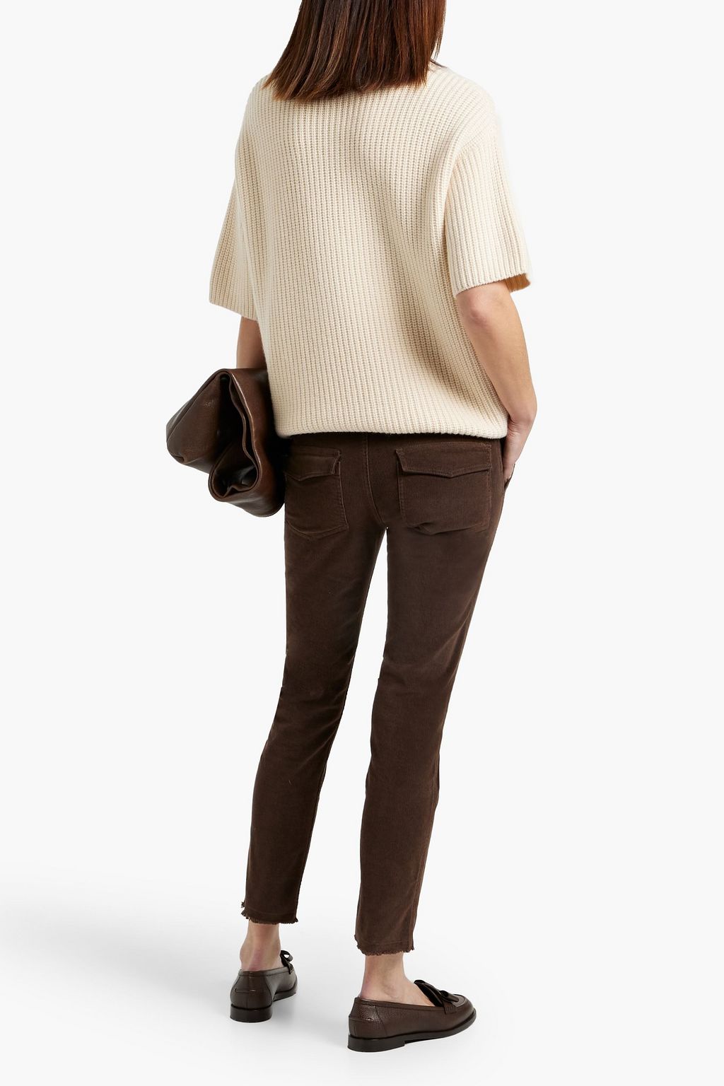 NILI LOTAN Jenna cropped cotton-blend corduroy slim-leg pants
