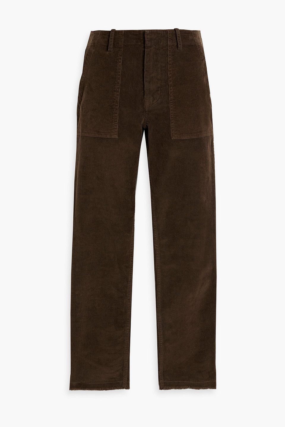Nili Lotan Jenna Cotton-blend Corduroy Slim-leg Pants In Dark Brown