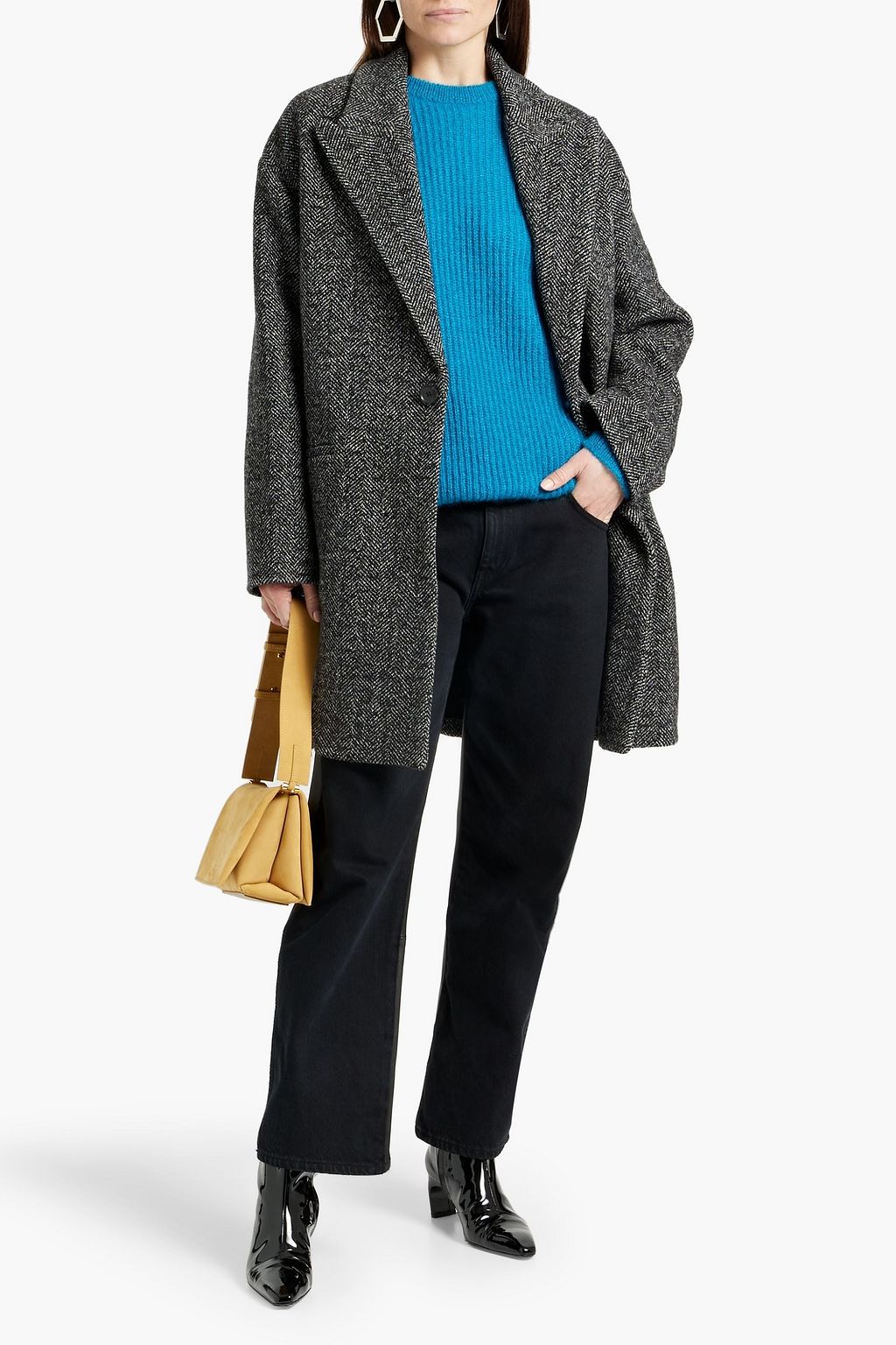 NILI LOTAN Vincent herringbone wool-tweed coat