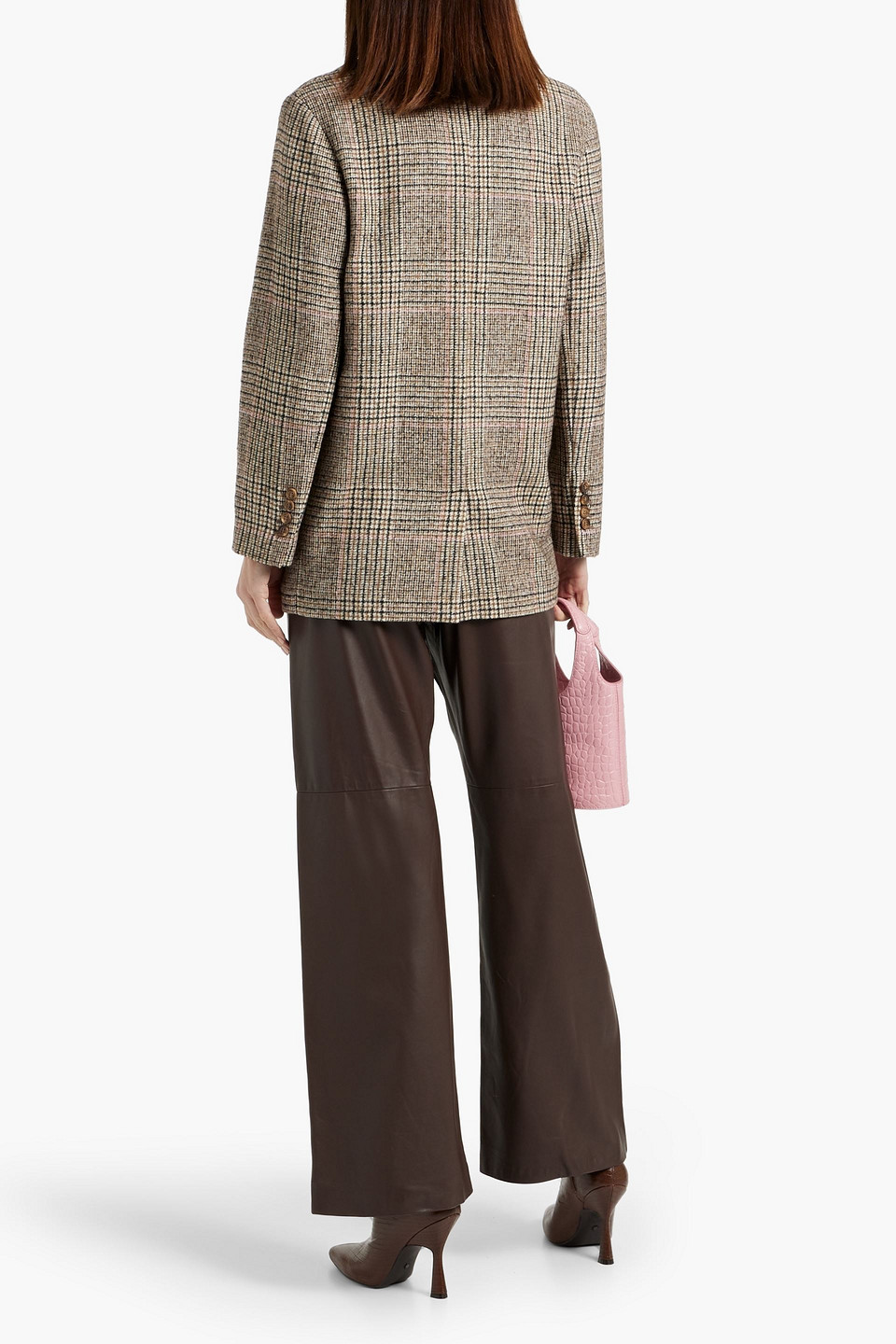 BRUNELLO CUCINELLI PRINCE OF WALES CHECKED WOOL-BLEND TWEED BLAZER