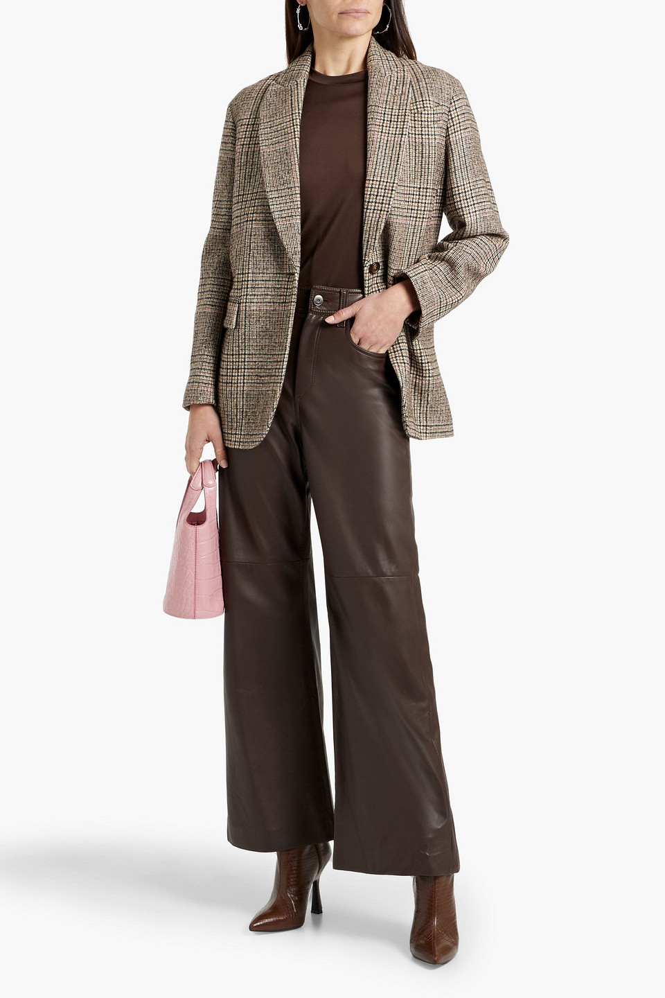 BRUNELLO CUCINELLI PRINCE OF WALES CHECKED WOOL-BLEND TWEED BLAZER
