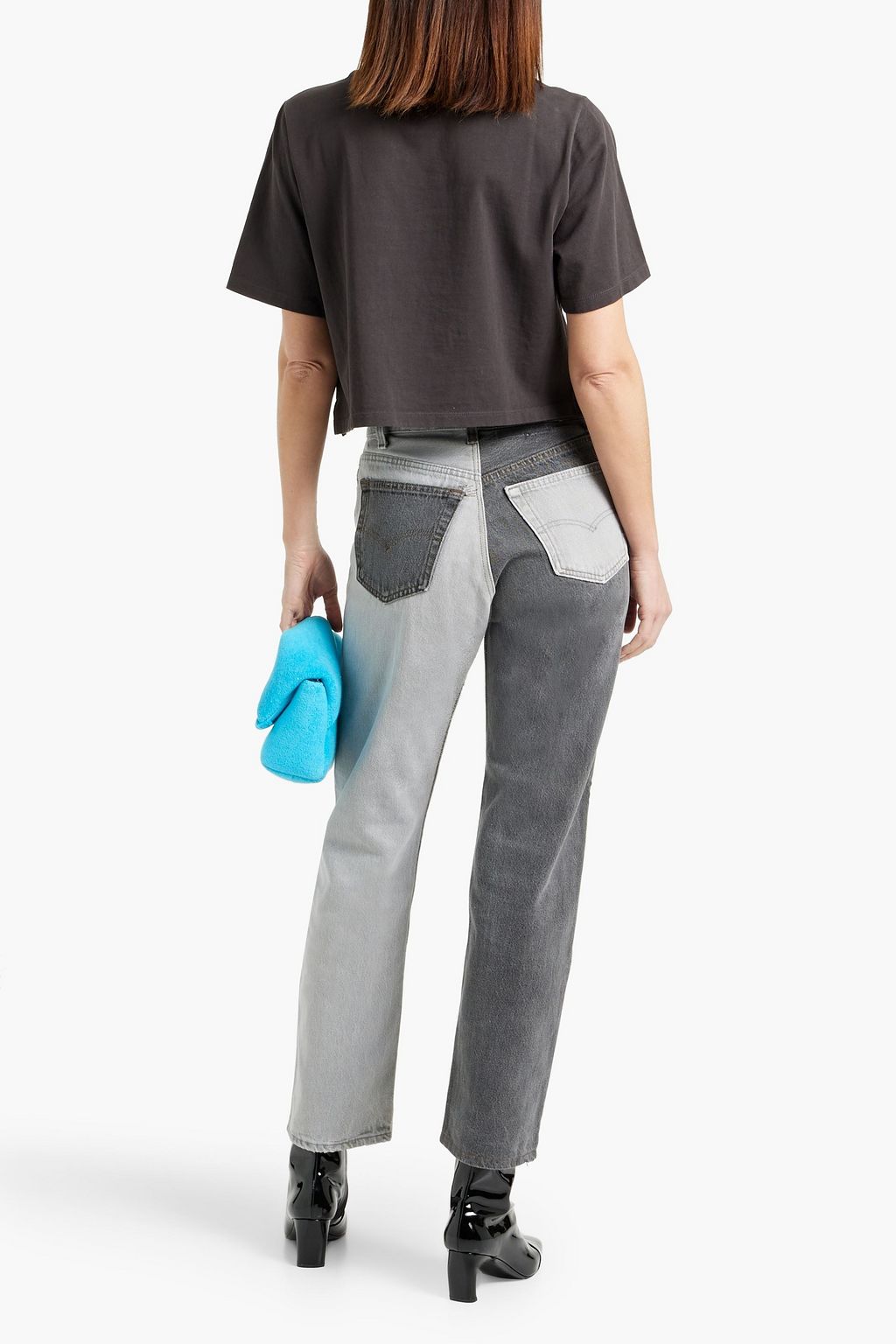 EB DENIM Winona two-tone high-rise straight-leg jeans