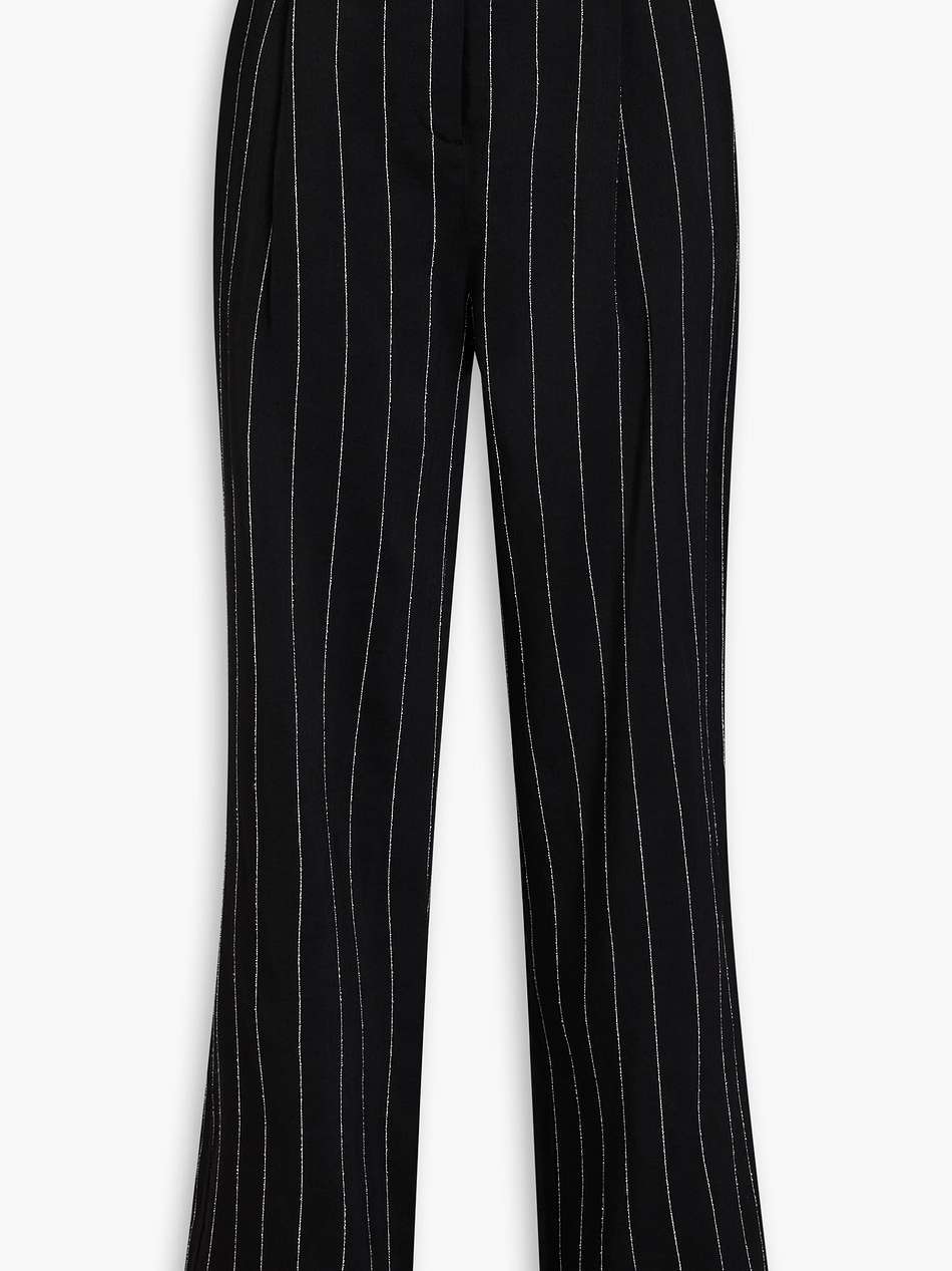 enyo pinstriped twill straight-leg pants
