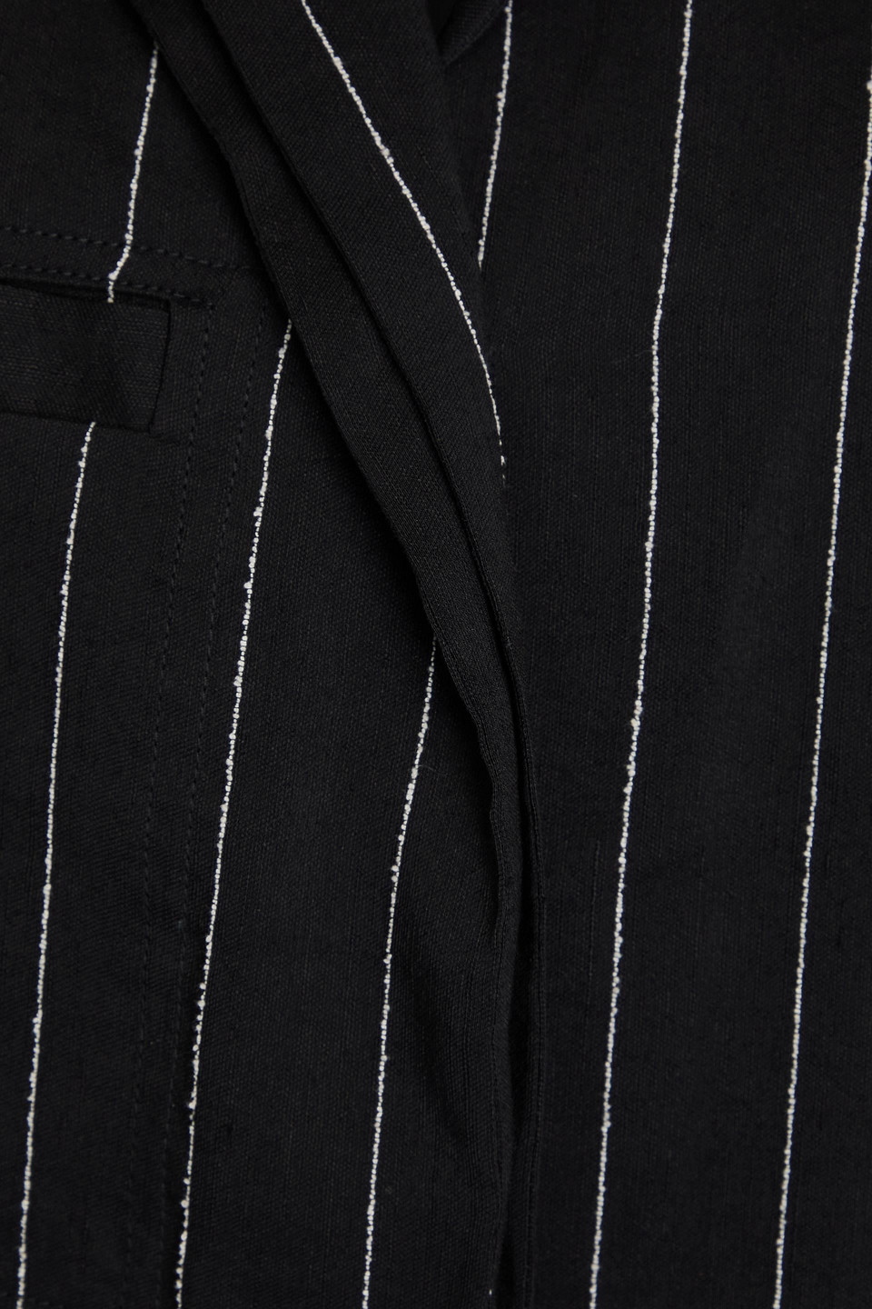 LOULOU STUDIO LAGO CROPPED PINSTRIPED TWILL SHIRT