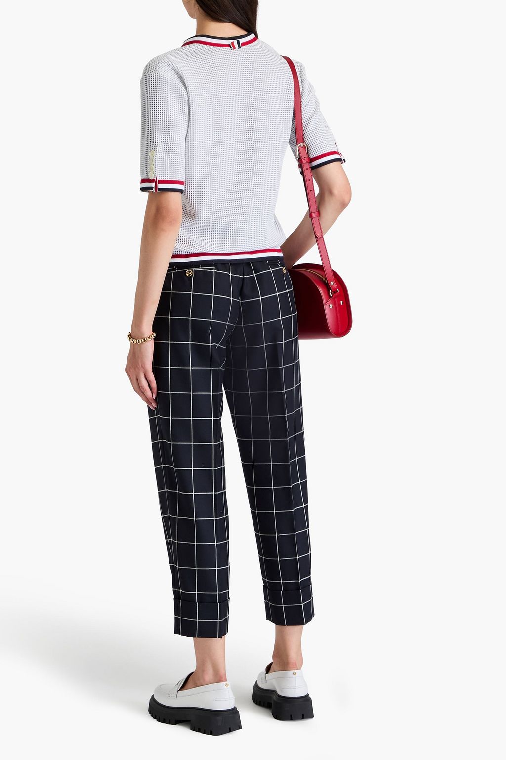 THOM BROWNE كارديغان من قطن بحبكة جاكار