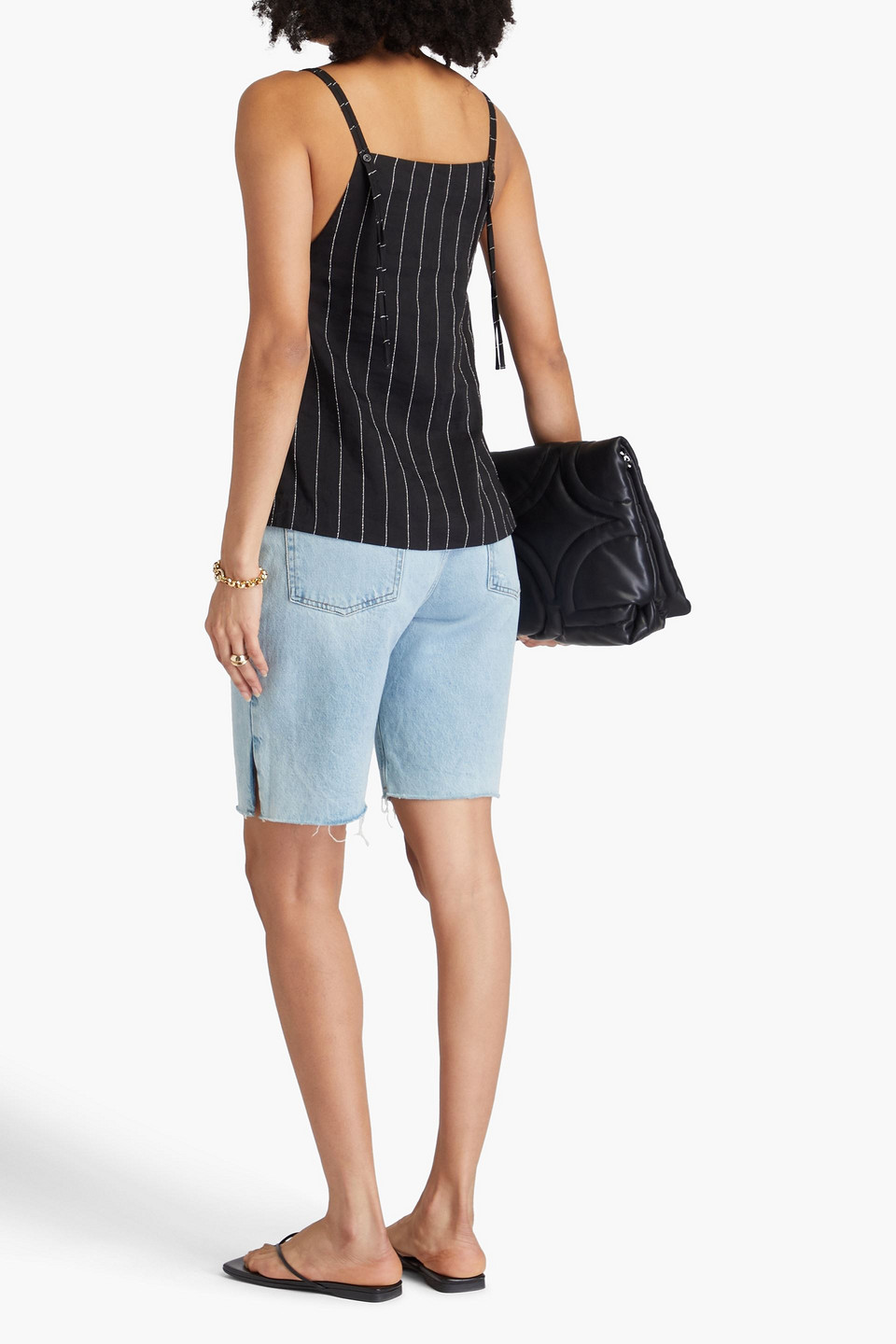 LOULOU STUDIO ESOS STRIPED TWILL TOP 