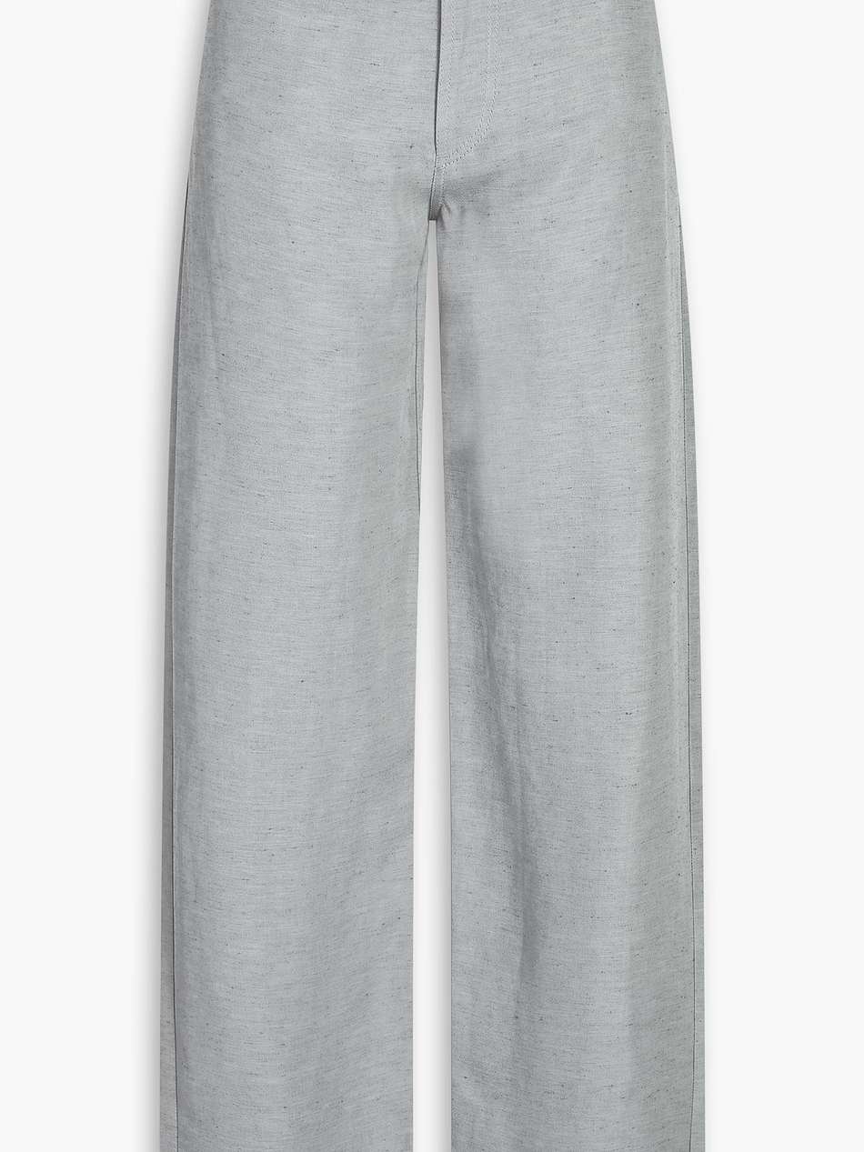 peran slub woven straight-leg pants