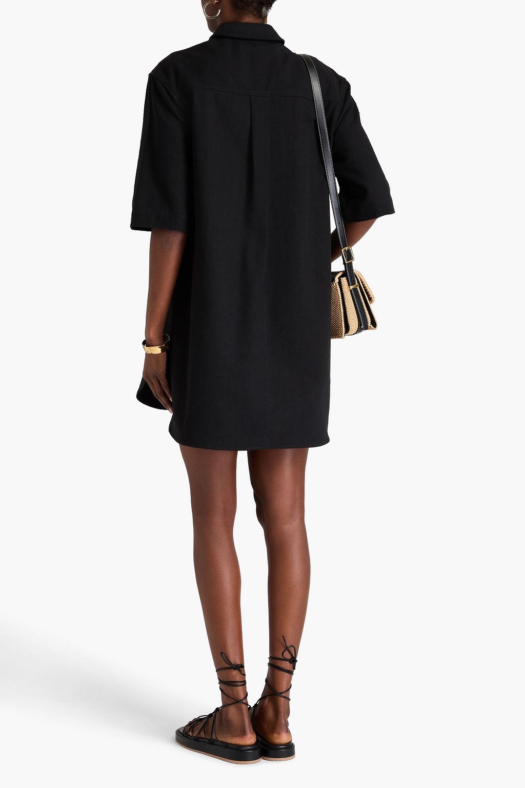 LOULOU STUDIO Basava Hemdkleid in Minilänge aus Twill aus einer Baumwollmischung