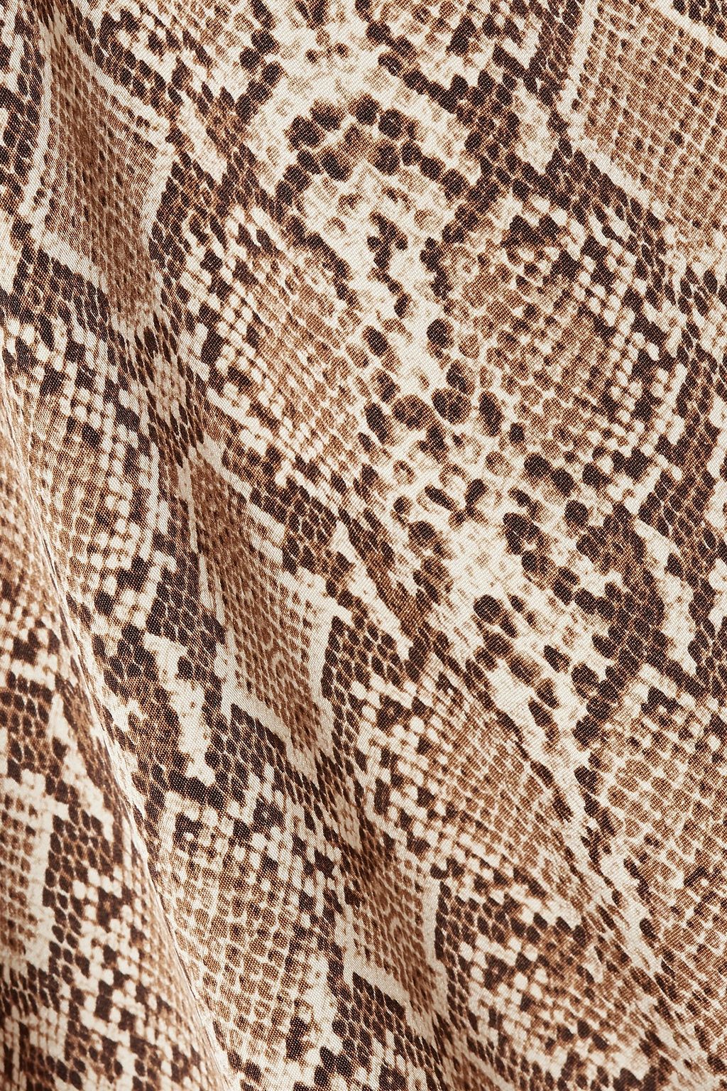 ANINE BING Lace-trimmed snake-print silk-charmeuse camisole